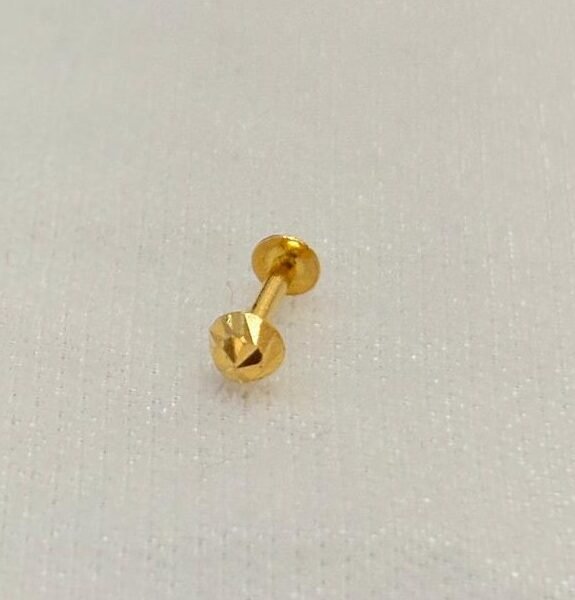 22KT Gold Nose Pin / Unisex Men’s Stud – 0.155 Gram | BIS Hallmark