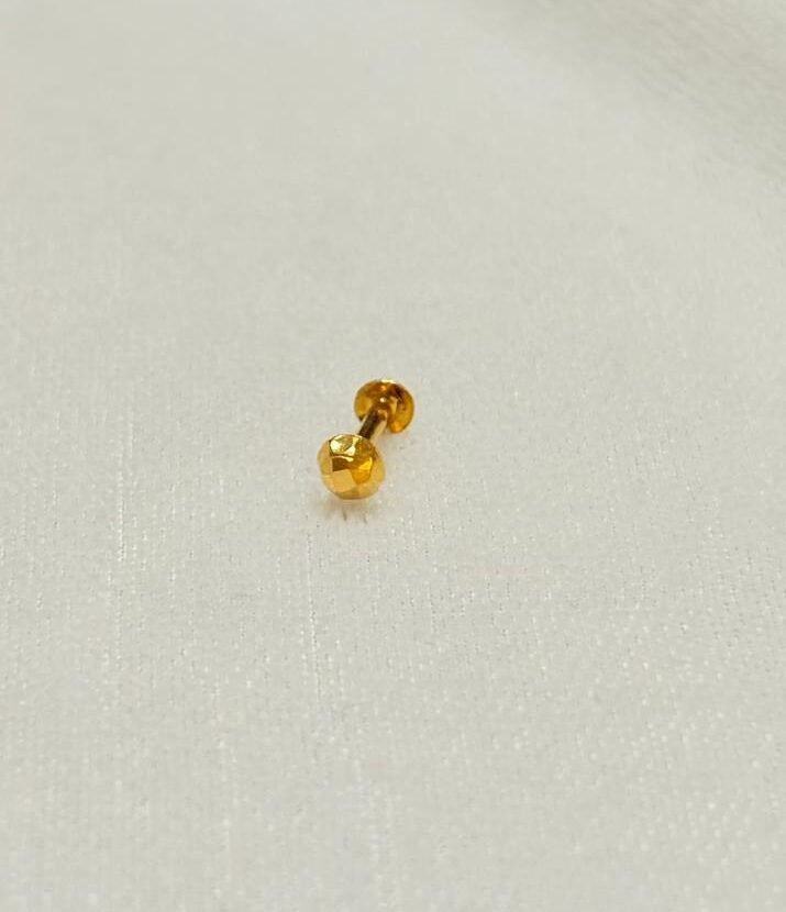 22KT Gold Nose Pin / Unisex Men’s Stud – 0.160 Gram | BIS Hallmark