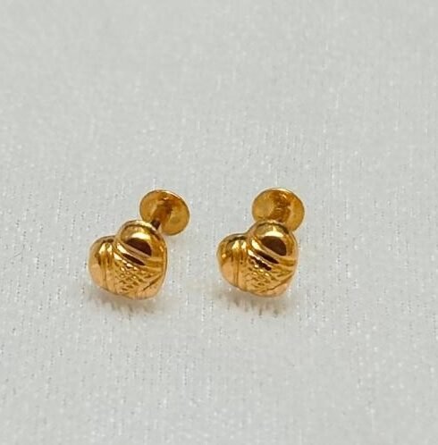 Gold nose pin - 0.369gram -22karat-22% wastage -its also mens earrings